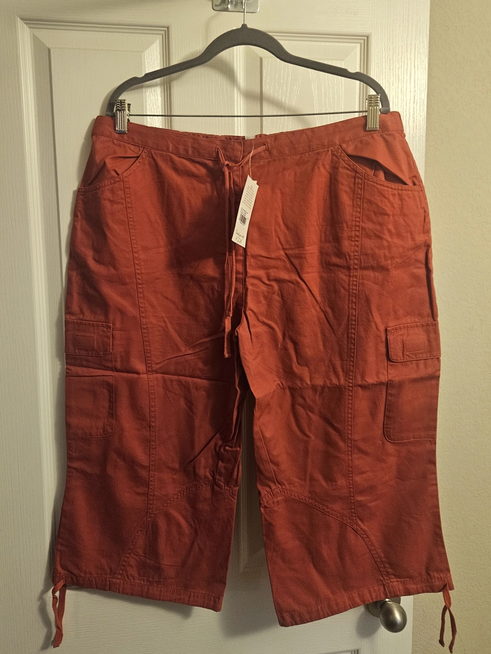 NWT J. Jill Tomato Red High Waist, Wide Leg, Cropped Cotton Pants- 18P